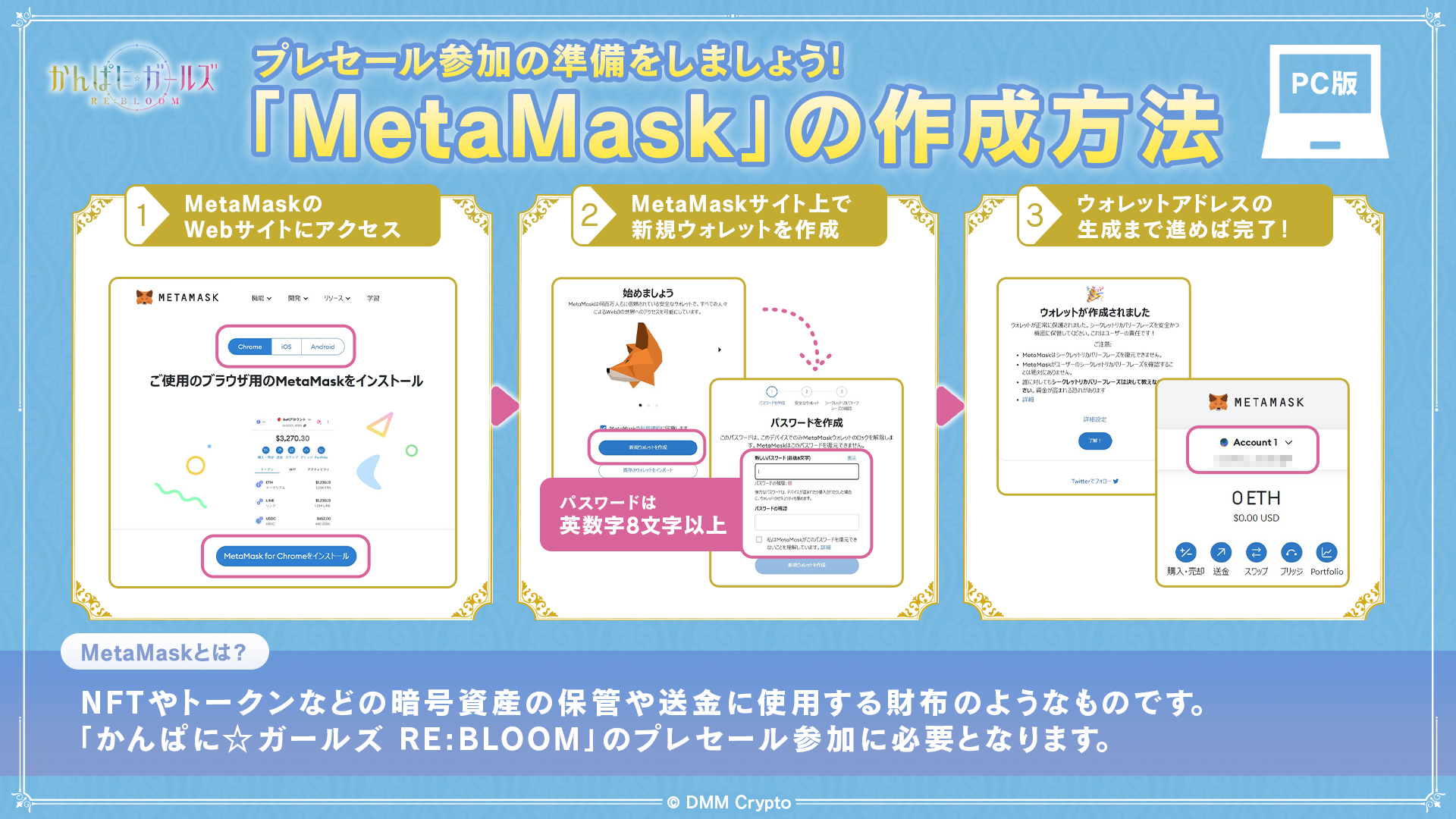 MetaMaskの作り方・接続方法について